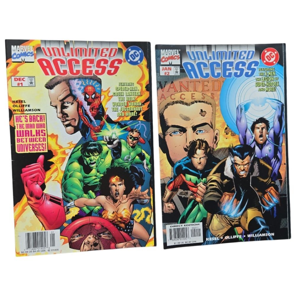 MARVEL/DC COMICS Unlimited Access #1 & Unlimited Access #2 1997/1998